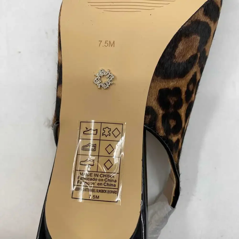 White House Black Market Slingback Heels Animal Print Leather | US7.5